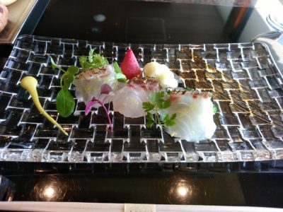 西鉄ソラリアホテル　Asagi　前菜　天然真鯛のカルパッチョ