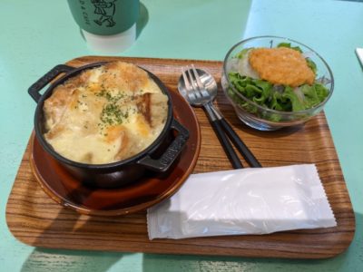 警固　bread & cafe オニオングラタンスープ