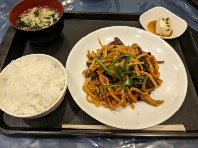 魚香肉絲定食（ユーシャンロースー　台北　博多駅