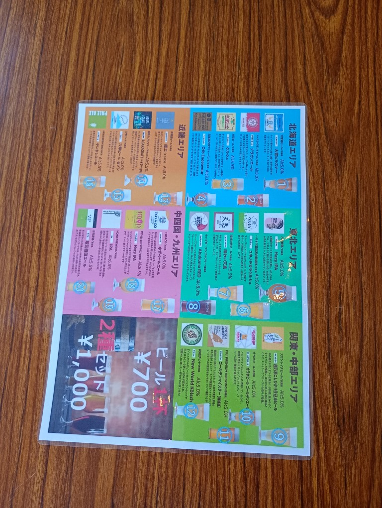 クラフトビール総選挙 メニュー