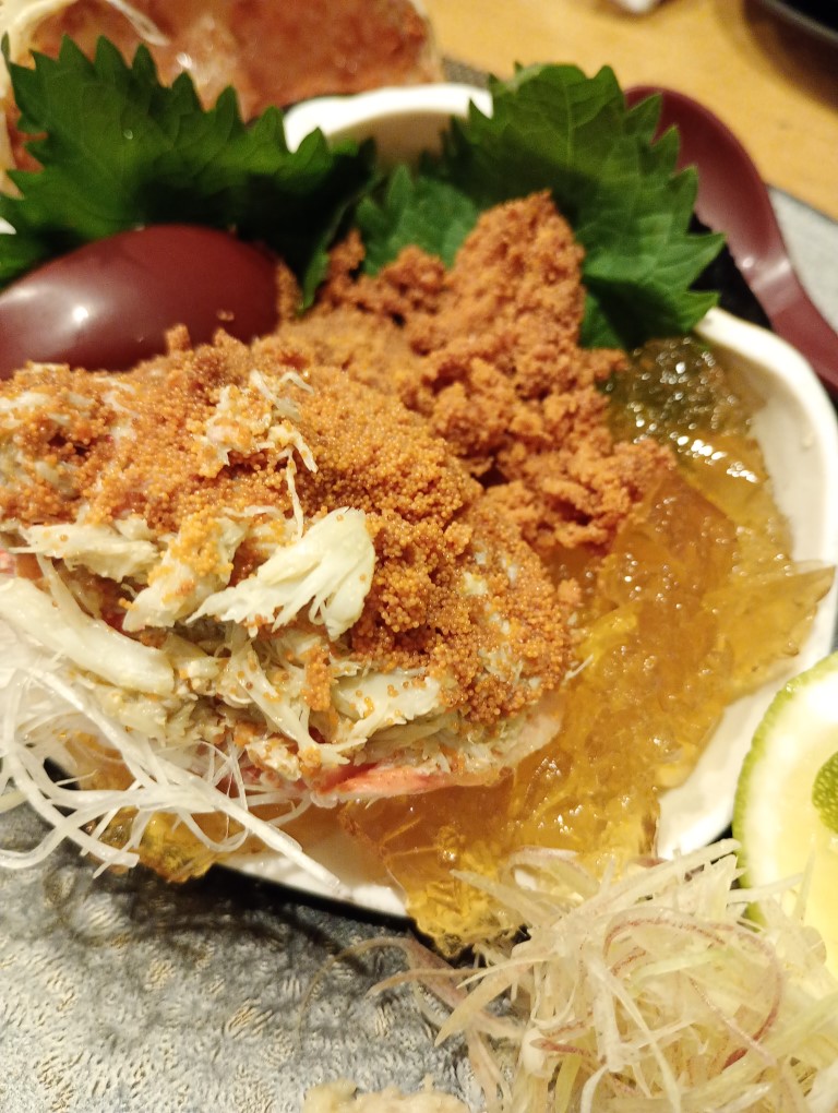 香箱ガニ 炉端割烹 主海 春吉 味噌