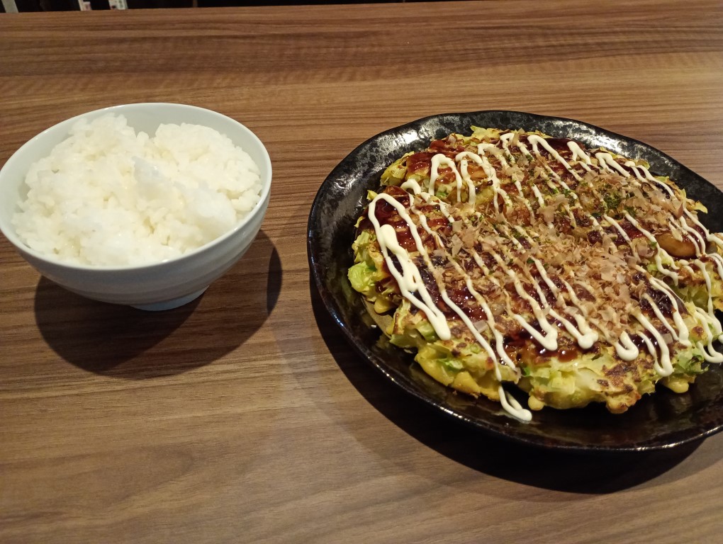 うまか家　唐人町　お好み焼き　ごはん