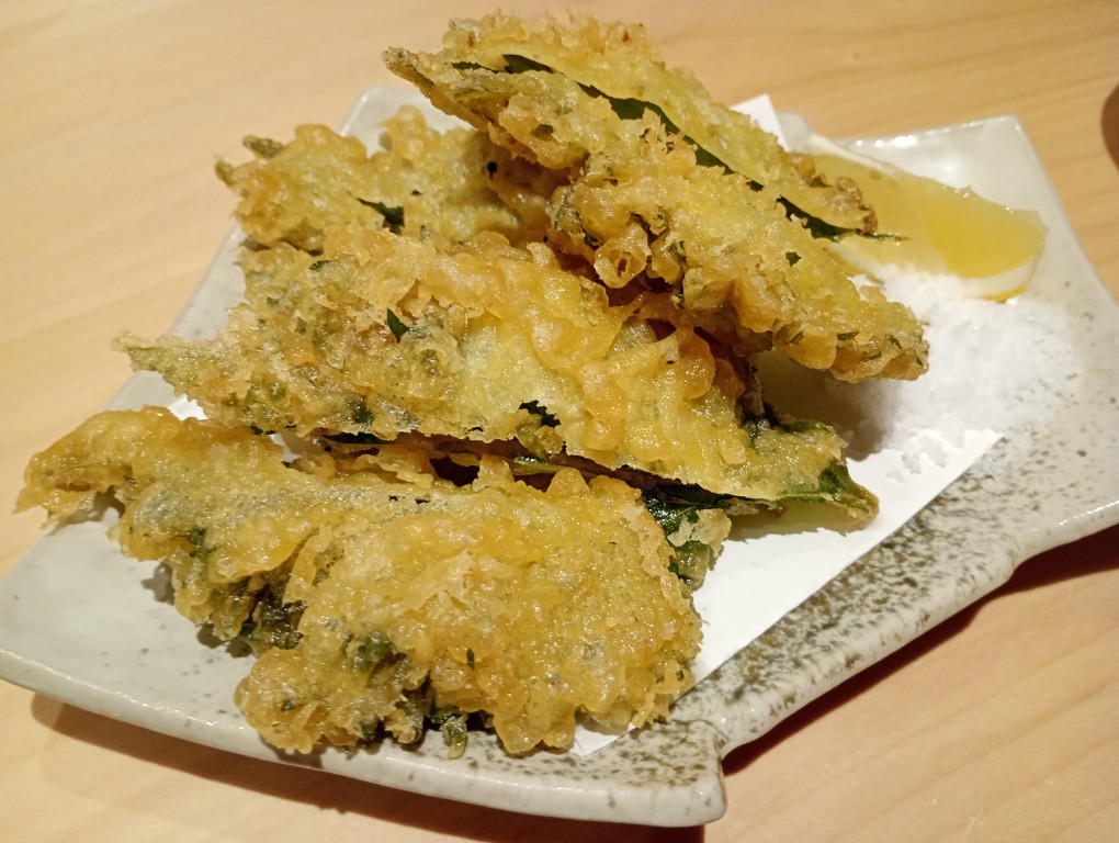 鮨ト和食 いちり 博多　カニ味噌の天ぷら